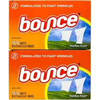 Bounce Outdoor Fresh Droogtrommeldoekjes - 320 Stuks (2x160) - Wasverzachter Doekjes voor Frisse Geur en Zachte Kleding - Vermindert Statische Elektriciteit en Pluis