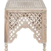 Beliani KADMA - Bijzettafel-Lichte houtkleur-Mangohout, MDF