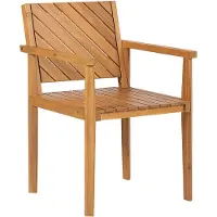 Beliani BARATTI - Tuinstoelen set van 6 - Lichtbruin - Acaciahout