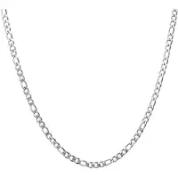 Lucardi Dames Stalen ketting figaro 3mm - Ketting - Staal - Zilver - 60 cm