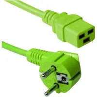 ACT AK5177 230V Stroomkabel Schuko CEE7/7 Male (Haaks)/C19 Groen - 1,8 meter