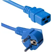 ACT AK5172 Netsnoer Schuko CEE 7/7 male (haaks) | C19 | Blauw | 1,2 meter