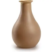 Jodeco Bloemenvaas Theresa - zand/beige - eco duurzaam glas - 15 x 25 cm - Sierlijke kruik vorm