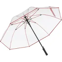 FARE Pure 2333 transparante doorzichtige XL paraplu rood 120 centimeter doorschijnend windproof windvast stormvast stormparaplu