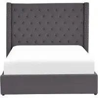 Beliani LUBBON - Bed met opbergruimte - Grijs - 140 x 200 cm - Fluweel