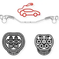 Roline E-car oplaadkabel Type2, 3-fase, 480VAC (3P+N+E), 32 A, 22 kW, 3 m