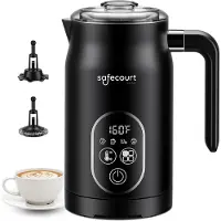 Safecourt Kitchen Melkopschuimer - Elektrische melkopschuimer - 4-in-1 - Zwart