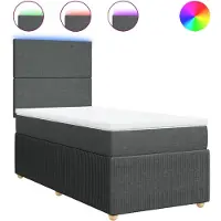 vidaXL Boxspring met matras stof donkergrijs 80x200 cm