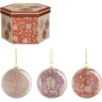 Mica Decorations Kerstballen Cadeauset - Paars / Oranje - 7,5 cm - 14 stuks