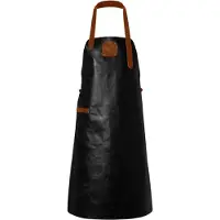 Witloft - Classic Leren Schort XXL Zwart/Cognac