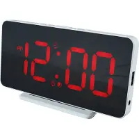Caliber Wekker - Digitale Wekker - Slimline - Twee alarmen - Groot Dimbaar Rood Display - Wit (HCG022X)