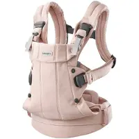 BabyBjörn Draagzak Harmony - Geweven mélange - Lichtroze - Buikdrager - Rugdrager - Ergonomisch - Zachte details
