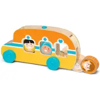 Melissa & Doug GO Tots Houten bus Rollen & Rijden - Houten ontwikkelings peuterspeelgoed