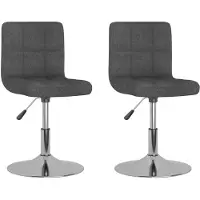 vidaXL Eetkamerstoelen draaibaar 2 st stof donkergrijs