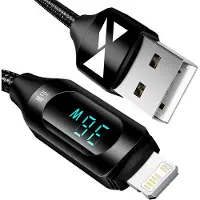 Wozinsky USB-A - Lightning WUALC1 kabel met LED-display 2,4A 1m - zwart
