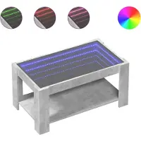 vidaXL Salontafel met LED 93x53x45 cm bewerkt hout betongrijs