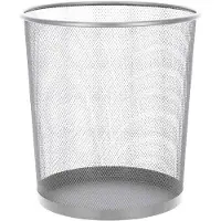 Gerimport Kantoor prullenbak/papiermand 12 liter zilver grijs - Prullenmanden