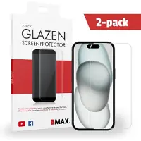BMAX 2-pack iPhone 15 Plus Glazen Screenprotector