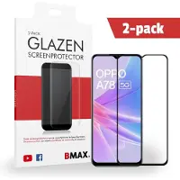 BMAX 2-pack OPPO A78 5G Screenprotector - Gehard glas - Full cover