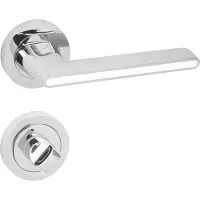 Lavita DOMINO ONYKS R WHITE - Aluminium Deurkruk - Wit Gecoat - Ronde Rozet - Complete Toilet- En Badkamersluiting WC