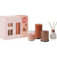 Bolsius - Rustieke Kaarsen Set - Geur Set - Giftset - Juicy Bliss - Peach