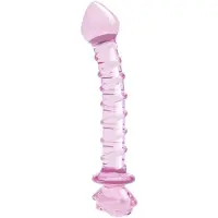 Dream Toys - Glazen G-spot dildo met spiralen en rozenknop