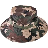 Decopatent - Camouflage Jungle Hoed - Bucket Hat Safari - Vissershoedje Heren - Dames - Volwassenen - Maat 56/58 - Zonnehoed Outdoor Vissershoed - Kleur: Army GROEN / BRUIN