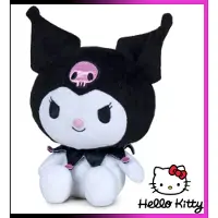 Hello Kitty Kuromi - Pluche Knuffel 27 cm {Speelgoed Knuffeldier Knuffelpop voor kinderen jongens meisjes | Keroppy Kuromi Melody Hello Kity Kat Cat Plush Toy}