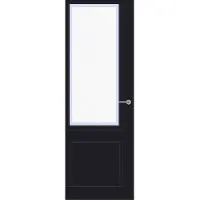 Svedex Binnendeuren Cameo CE104 zwart Gezandstraald glas met blanke rand | Afgelakt met Superlak | Deurengigant.nl