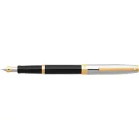 Sheaffer vulpen - Sagaris E9475 - M - Glossy black chrome cap gold trims - SF-E0947553