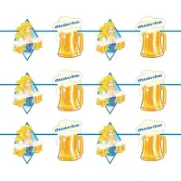 Folat 3x Beierse/Bayern print slinger met bier 10 meter feestversiering - Vlaggenlijnen