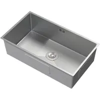 ML-Design Inbouwspoelbak 70x40 cm zilver met roestvrij stalen afvoer en overloop ML design