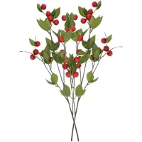 DK Design Kunstbloem fruit tak met appels - 2x - 90 cm - rood - Kunst zijdebloemen