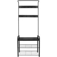 Erro Kapstok - Garderoberek - 9 haken - 72x34x183cm - zwart