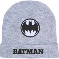 Sarcia.eu Lichtgrijze, warme muts met Batman-logo patch 54 cm