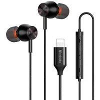 Mcdodo Bedrade oortelefoon HP-3480, lightning (zwart) (Bedraad), Koptelefoon, Zilver