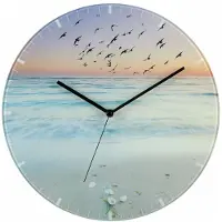 TFA-Dostmann TFA - Analoge Glas-Wanduhr SUNSET 60.3042.90 - mehrfarbig