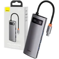 Baseus 5 in 1 USB-C hub 3 USB-A HDMI multi-poort PD - Grijs