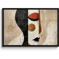 PosterMonkey Poster in lijst - Fotolijst 90x60 cm - Posters - Gezicht - Abstract - Kunst - Vormen - Posterlijst zwart - Decoratie - Wanddecoratie woonkamer - Muurdecoratie slaapkamer