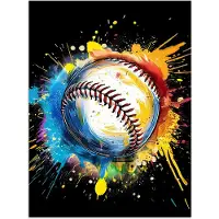 PosterMonkey Poster 90x120 cm - Graffiti - Sport - Baseball - Honkbal - Posters - Wanddecoratie tienerkamer - Kamer decoratie voor tieners - Tiener jeugdkamer accessoires