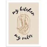 PosterMonkey Poster 30x40 cm - Beige - Garnalen - Cocktail - Abstract - Posters - Wanddecoratie keuken - Muurdecoratie woonkamer - Decoratieve accessoires - Kamer muur decoratie