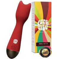 PureVibe Mini Kitty Clitoris Stimulator en Vibrator - Stil & Discreet - Vibrators voor Vrouwen - Seksspeeltjes - Sex Toys voor vrouwen en koppels - Vibromasseur Femme & Hommes - Bordeaux Rood