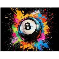 PosterMonkey Poster 40x30 cm - Graffiti - Sport - Pool bal - Biljart - Posters - Wanddecoratie tienerkamer - Kamer decoratie voor tieners - Tiener jeugdkamer accessoires