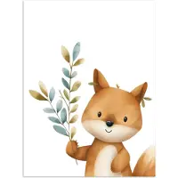 PosterMonkey Poster 90x120 cm - Vos - Dier - Bosdieren - Posters - Kamer decoratie accessoires - Wanddecoratie kinderkamer - Muurdecoratie babykamer