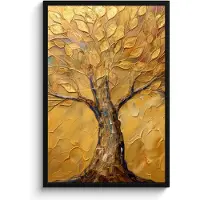 PosterMonkey Poster in lijst - Fotolijst 60x90 cm - Posters - Goud - Boom - Abstract - Modern - Posterlijst zwart - Decoratie - Wanddecoratie woonkamer - Muurdecoratie slaapkamer