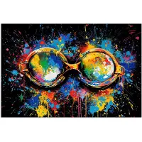 PosterMonkey Poster 60x40 cm - Graffiti - Sport - Zwemmen - Zwembril - Posters - Wanddecoratie tienerkamer - Kamer decoratie voor tieners - Tiener jeugdkamer accessoires