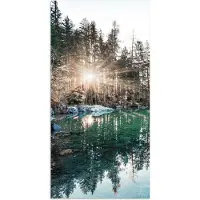 PosterMonkey Poster 40x80 cm - Natuur - Bomen - Bergen - Meer - Posters - Kamer decoratie - Wanddecoratie woonkamer - Muurdecoratie slaapkamer