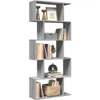 vidaXL Kamerscherm / boekenkast 5-laags 70x24x161 cm hout grijs sonoma