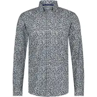 State of Art Hed Poplin Print Blauw Rood