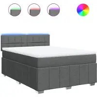vidaXL Boxspring met matras stof donkergrijs 140x190 cm